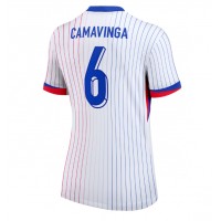 Camiseta Francia Eduardo Camavinga #6 Visitante Equipación para mujer Eurocopa 2024 manga corta